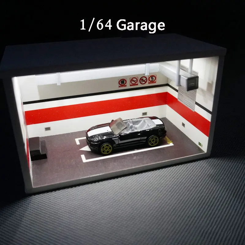 Модель автомобиля из сплава в масштабе 1:64 подземный гаражный шкаф с светильник