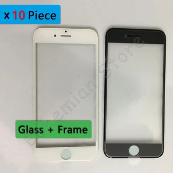 

10 Pcs For iPhone 6 6s 7 8 Plus XR 5s 5 Outer Display LCD Touch Screen Glass Screen With Front Frame Spare Parts