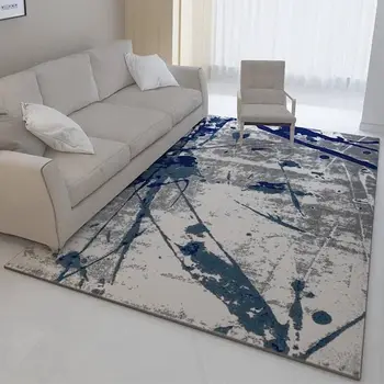 

Nordic Modern Abstract Gray Gold Curve Pattern Crystal Velvet Carpet Carpets For The Living Room Bedroom Area Rugs