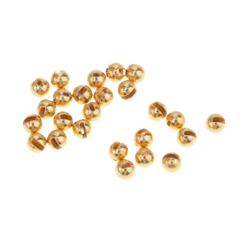25pcs Fly Tying Slotted Tungsten Beads Ball Very Heavy Deep Nymphs Head Beads Fly Tying Materials Fishing Accessories 5 Sizes 