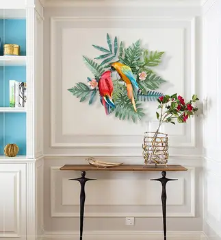 

Tropical Flowers Birds Wall Hanging Ornament Decoration Wall Sticker Crafts Creative Wrought Iron Porch Sofa Background 3D Home