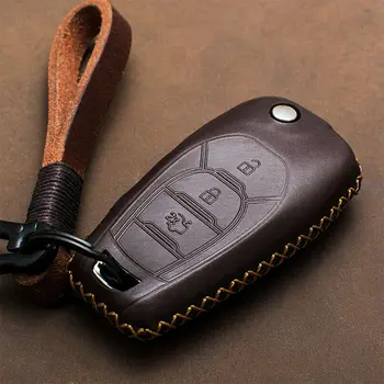 

For Chevrolet Cruze Leather Remote Flip Key Case Fob Cover 3 Buttons 2016-2019