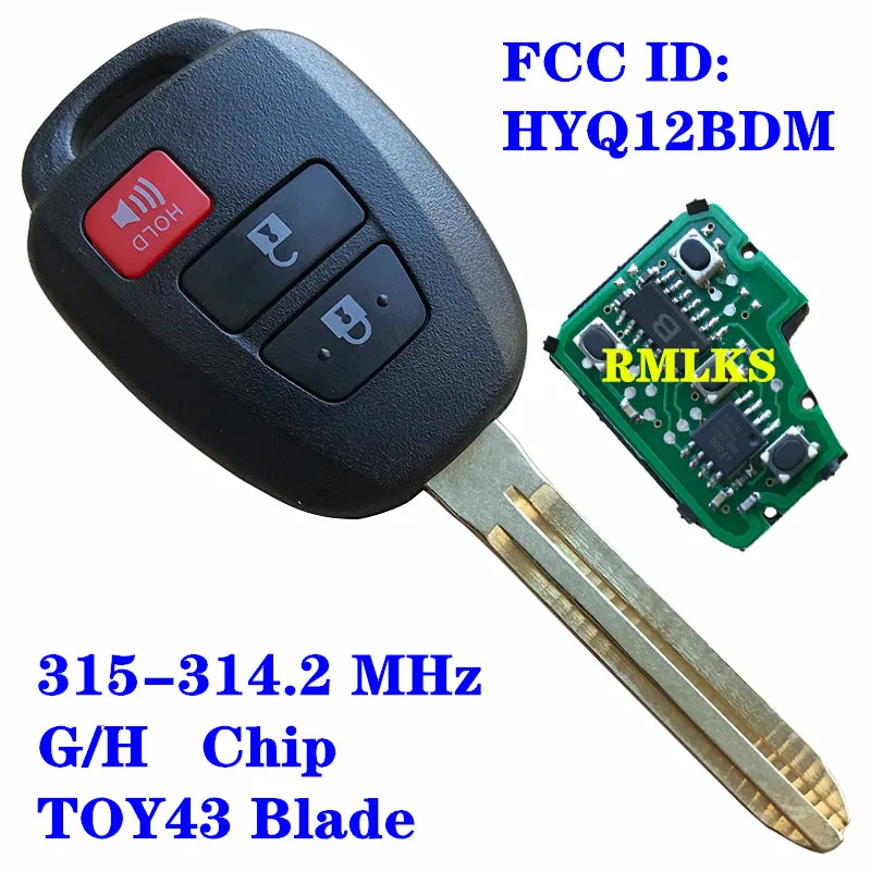 3 кнопки дистанционного ключа автомобиля 314 4 МГц для Toyota Camry Corolla 2012 2017 с G H 4D67 чип