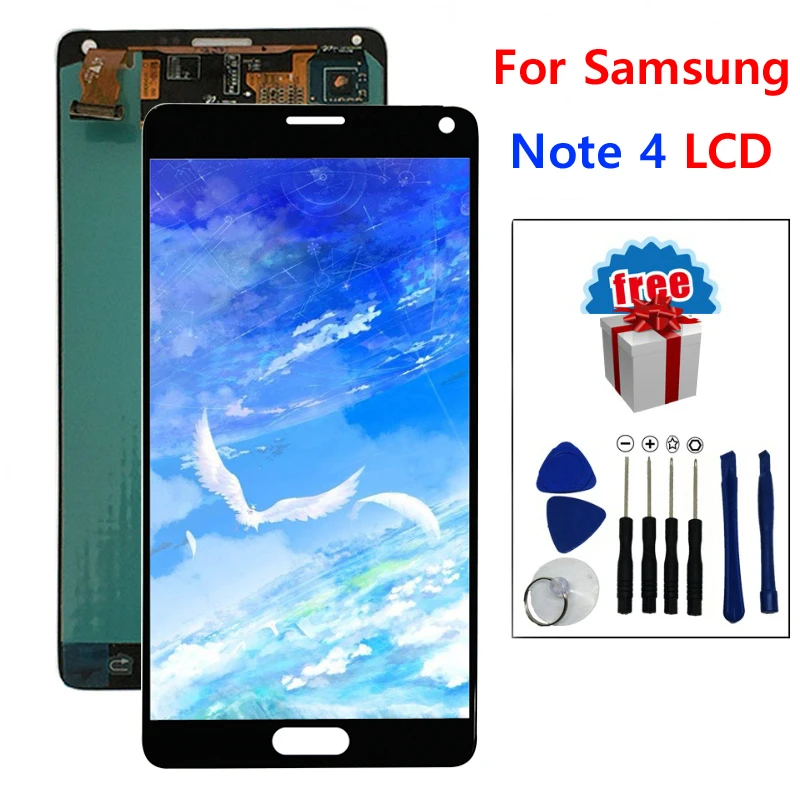 Para samsung galaxy note 4 n910 n910c n910a n910f n910h note4 tela lcd dispaly toque digitador assembléia substituição + ferramentas