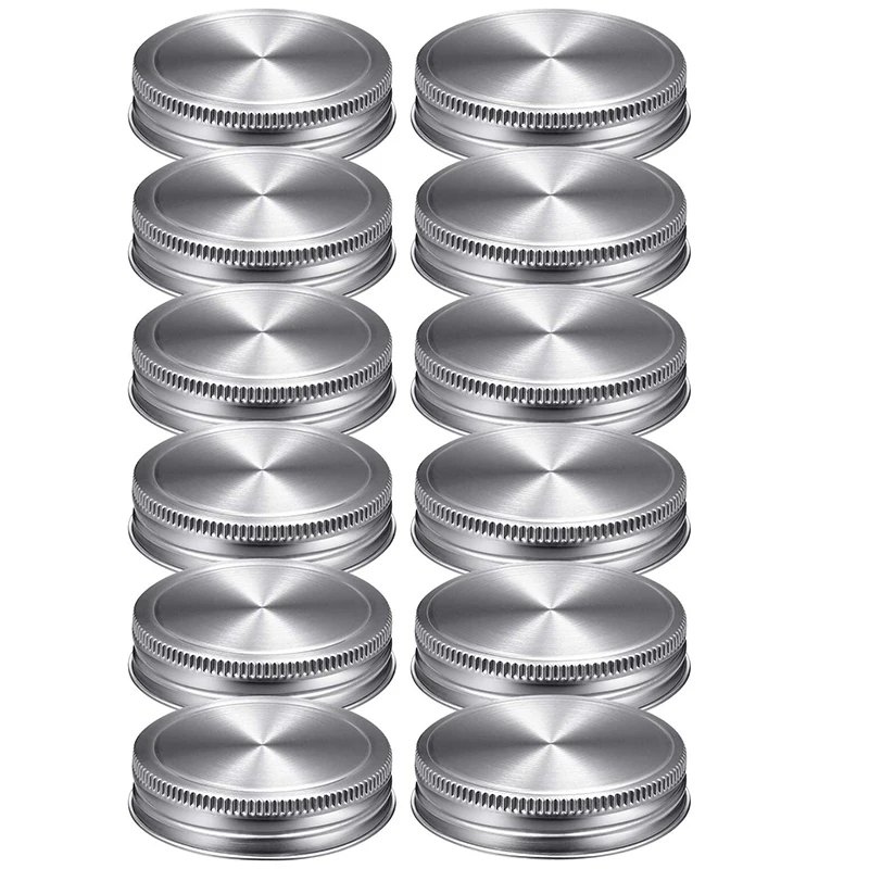 12 Pieces Wide and Regular Stainless Steel Mason Canning Jar Lids