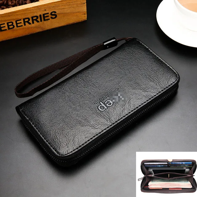 Men's Wallet Clutch Bag Billeteras Para Hombre Mens Wallet Man Purse Leather Genuine Luxury Carteira Masculina Couro 2022 Black 3