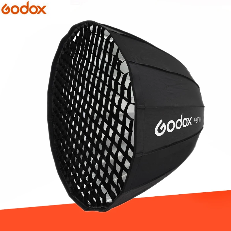 Портативный софтбокс Godox P90H 90 см с глубоким параболическим креплением Bowens + сетка