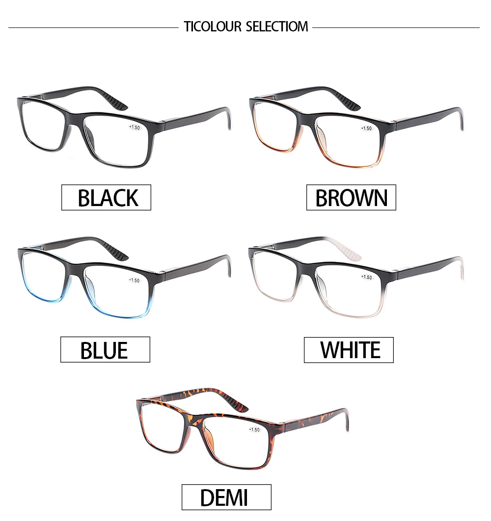 Turezing Reading Glasses  Spring Hinge Men Women Readers Eyeglasses  Diopter +0, +50, +75, +100, +200...+600 3