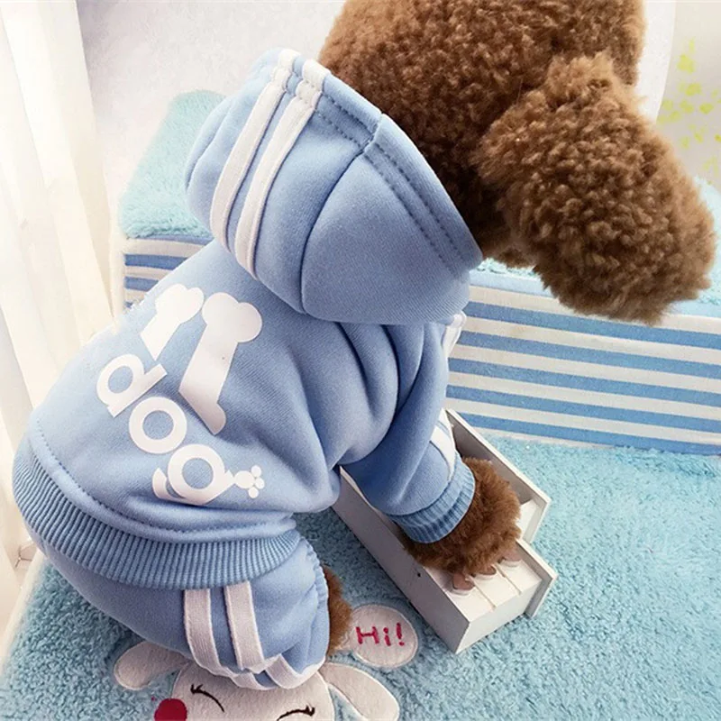 Blue Одежда для собак осень зима куртка для питомца для маленьких собак кошки Комбинезоны для домашних животных собак чихуахуа французская одежда для бульдога комбинезоны - Цвет: Blue