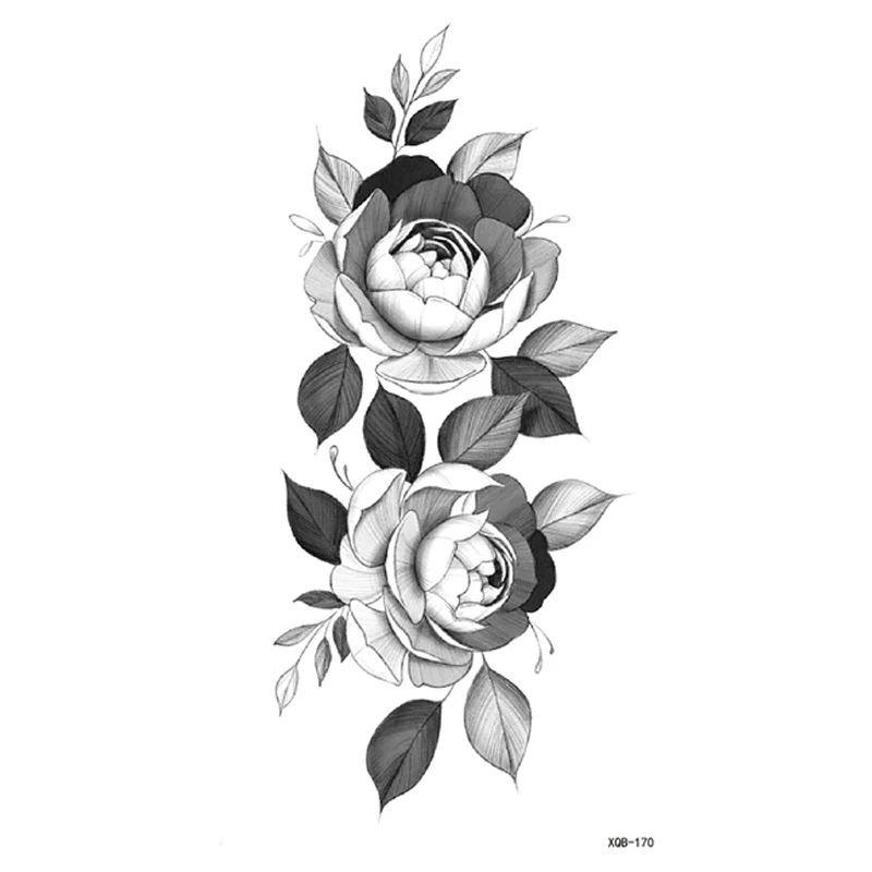 

Geometric Line Flowers Temporary Tattoo for Women Girl Arm Leg Fake Tattoos Stickers Waterproof Tatoo Body Transfer Tatto