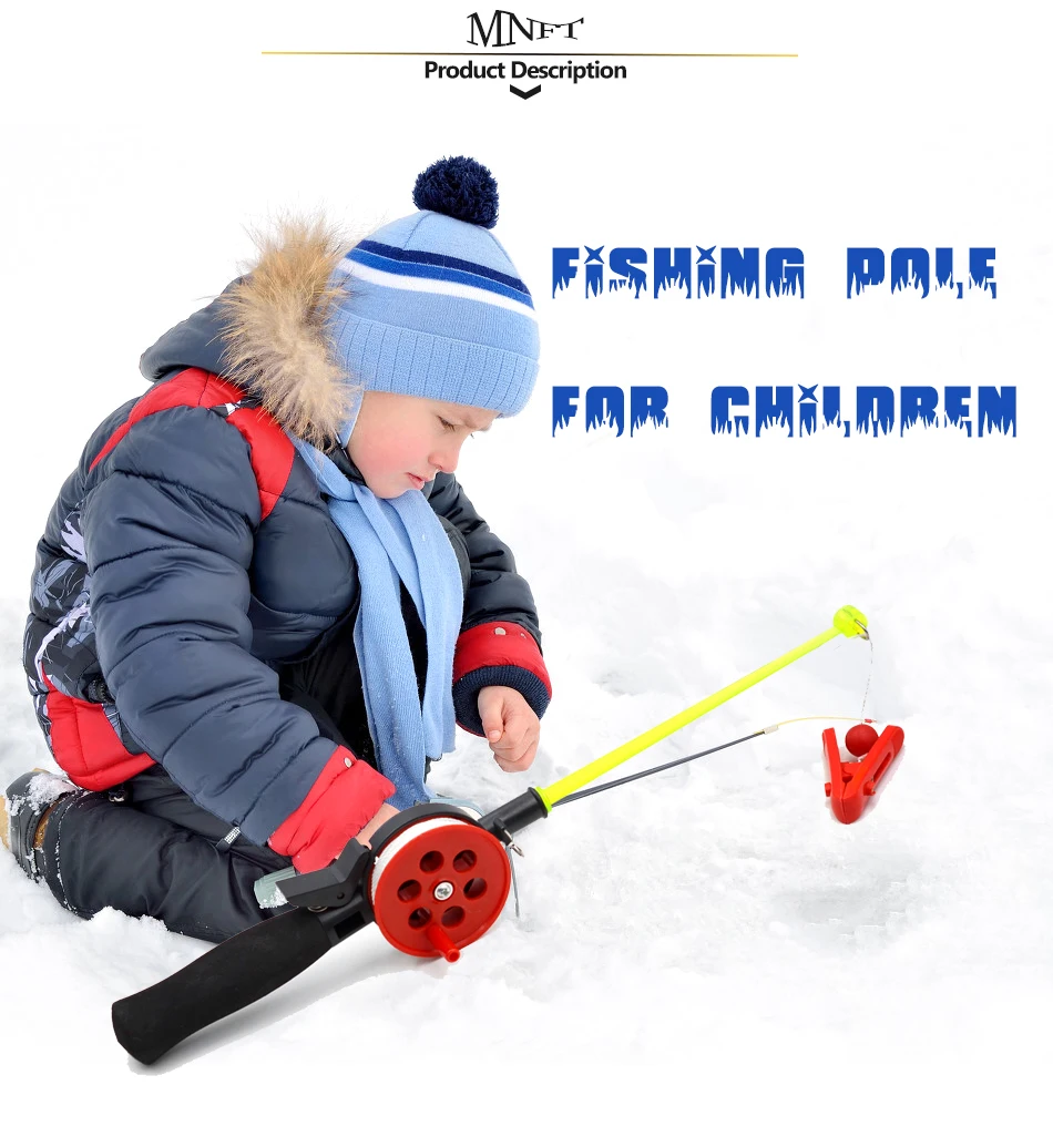 MNFT 1 шт. пластиковые зимние креветки подледная рыбалка, Удочка с катушки колеса аксессуар портативная мороженое скала полюс для детей