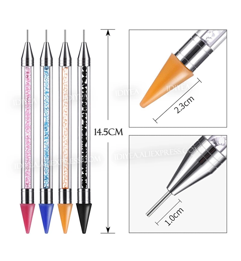1set/lot quality Crystal Pen picking up Rhinestones Gems Sticky Wax Pencil DIY Tools for Nail art Cloth Diamond Picker Painting