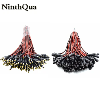 

NinthQua 5pcs DC power male female cable 12V Plug DC Adapter cable Plug Connector for CCTV Camera DC plug 5.5*2.1mm 5.5x2.1