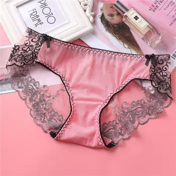 

Women Sexy Lace Panties Low-Rise Cotton Lingerie Panties Soft Lady Breathable Briefs Underwear