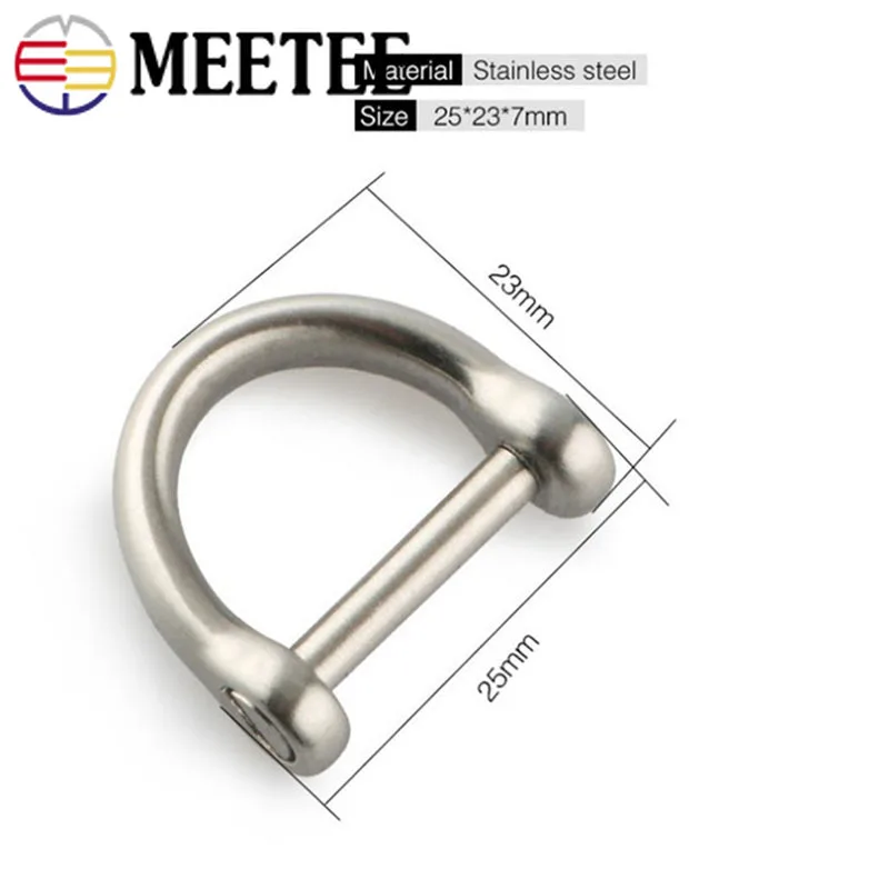 Meetee 2/4 шт. 17/25 мм Нержавеющая сталь кольцо в виде буквы D держатели для ключей