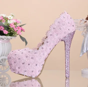 

2020 Red Lace High Heels Rhinestone Wedding Dress Shoes for Bridal Dress More Heels Available Pink Bridesmaid Shoes