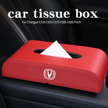 

Car Tissue Box For Changan CS35 CS55 CS75 CS85 CS95 PLUS Convenient Paper Pumping Storage Tools Car Interior Supplies Black