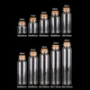 12 pieces/lot 10ml 15ml 20ml 25ml 30ml 40ml 45ml 50ml 55ml 60ml Glass Bottles With Cork Stopper Spice Jars Glass Vessels Crafts 3
