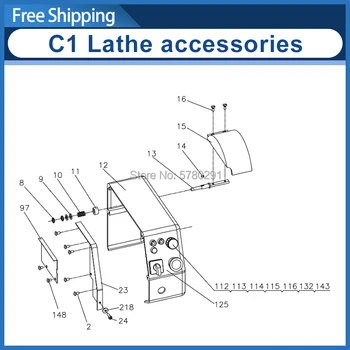 

SIEG C1 Motor speed control knob/Emergency stop switch/Forward&Reverse Switch/Fuseholder/Potentiometer/Power Indicator Light