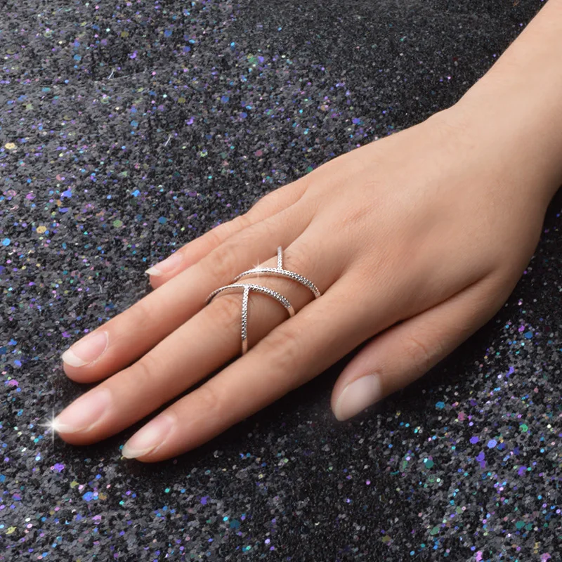 

Classic OL Style Zircon Silver Plated Party Ring For Women Charm Finger Jewelry Girls Gift