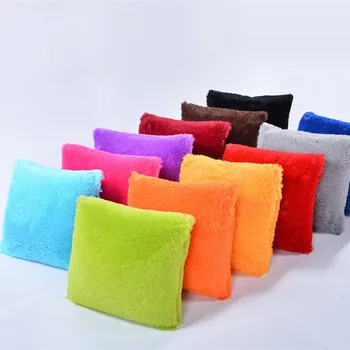 

43x43cm 1pc Fluffy Faux Fur Plush Throw Pillow Cases Shaggy Soft Chair Sofa Cushion Cover Home Bedroom Livingroom Pillow Cover