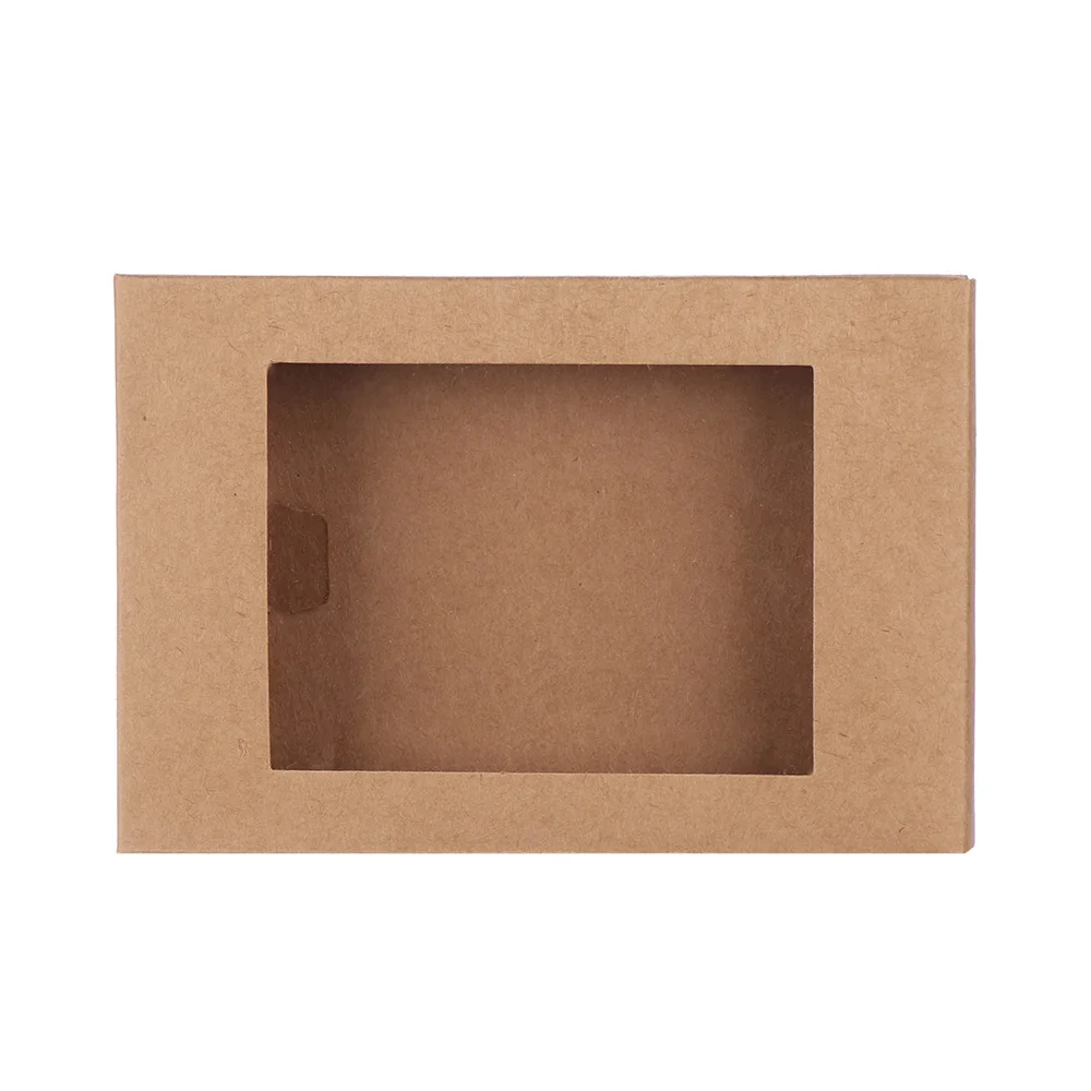 10Pcs Kraft Paper Gift Boxes with Clear PVC Window, Vintage Style Cake Packaging Boxes,... - SKU KPGB2017 - UGI Packaging