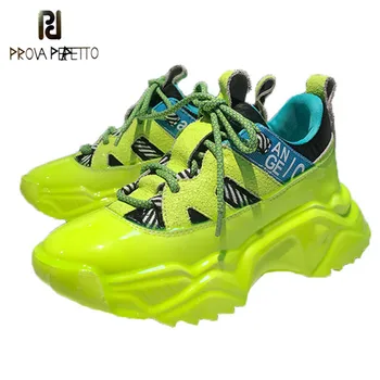 

Green Sneakers Women 2020 Fashion Luxury Shoes Woman Designers Ins Style Platform Sneakers Genuine Leather Women Casual Shoes