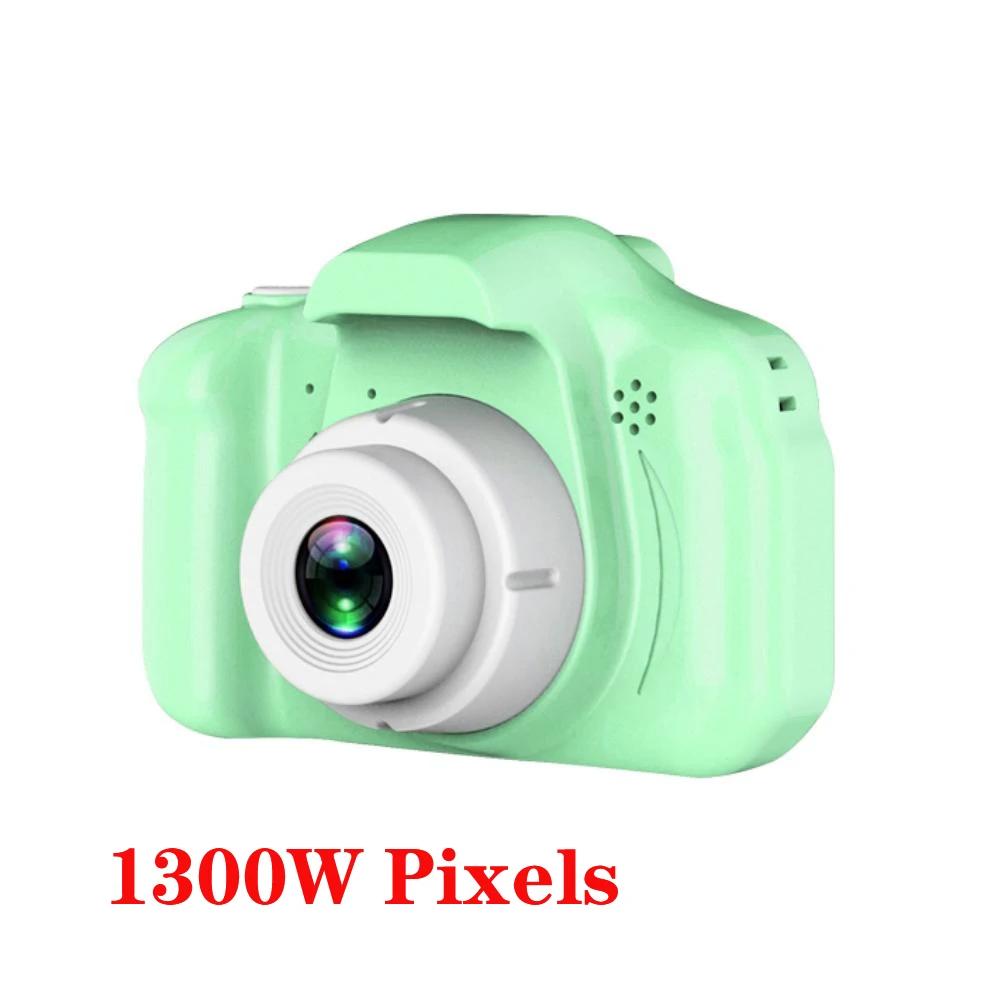 Детская камера, игрушки, мини 1080HD Мультяшные камеры, фотографирующие подарки для мальчиков и девочек, камера на день рождения, игрушки для детей, подарок для детей - Цвет: 1300W Green noSD