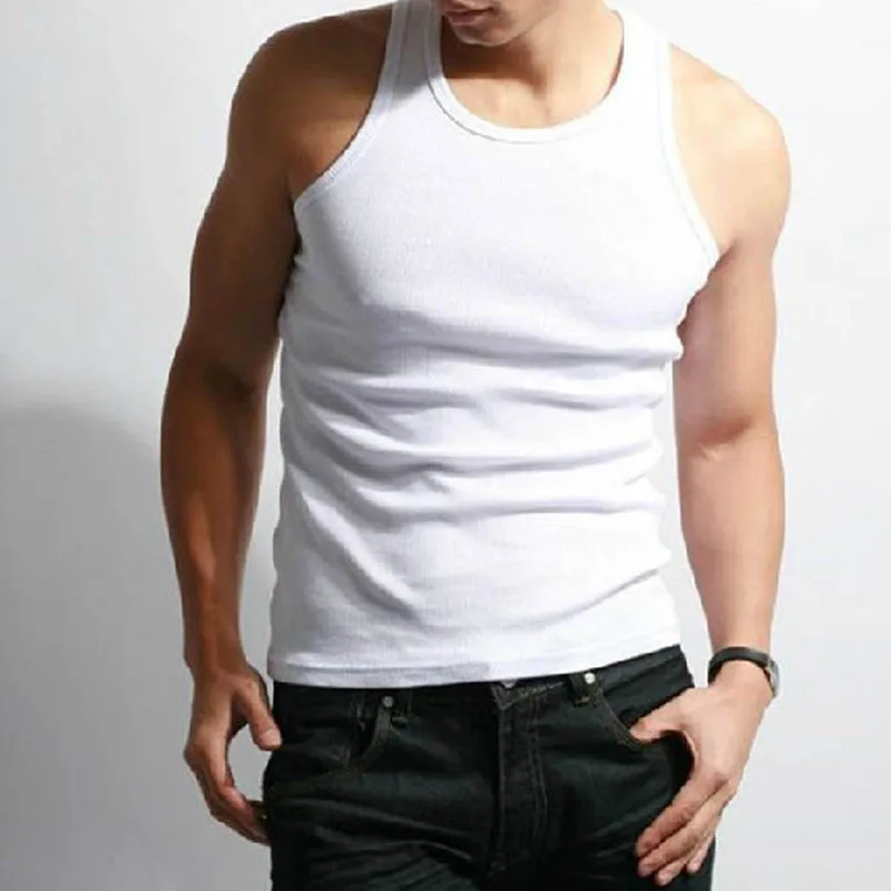 New Fashion Men Muscle Sleeveless Slim Tee Shirt Tank Top Bodybuilding Fitness Vest Stylish Mens Skinny Tops | Мужская одежда