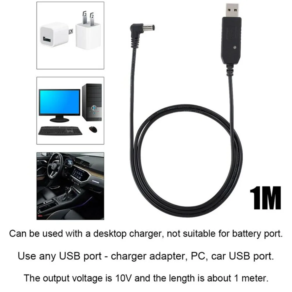 10V Plastic Walkie Talkie USB Adapter Cable Charger Power Cable 2 Way Radio For Baofeng UV 2
