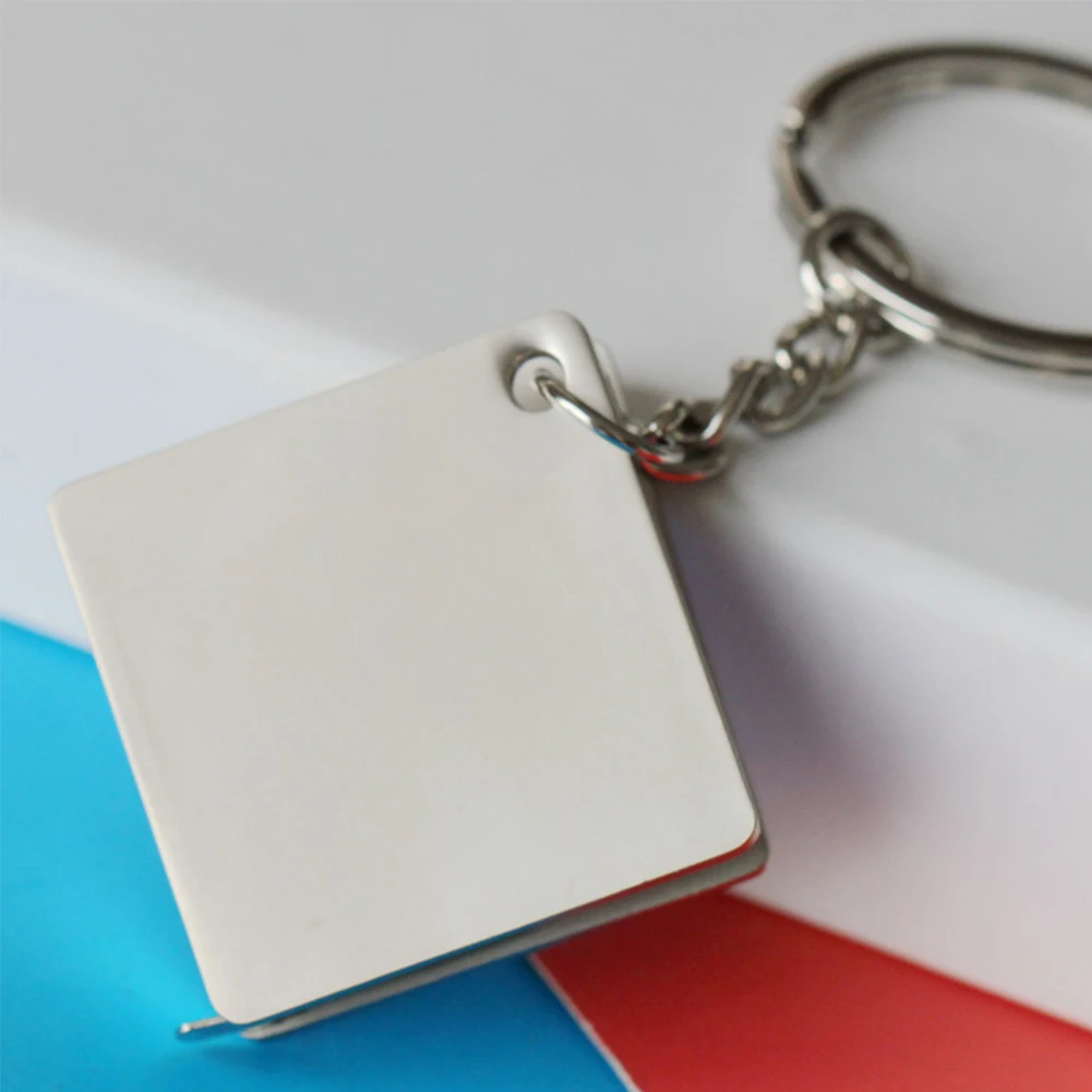 Компактный брелок для ключей квадратный подарок двойное использование анти-потеря выдвижной измерительный инструмент практичная Тяговая линейка прочная рулетка Прочный