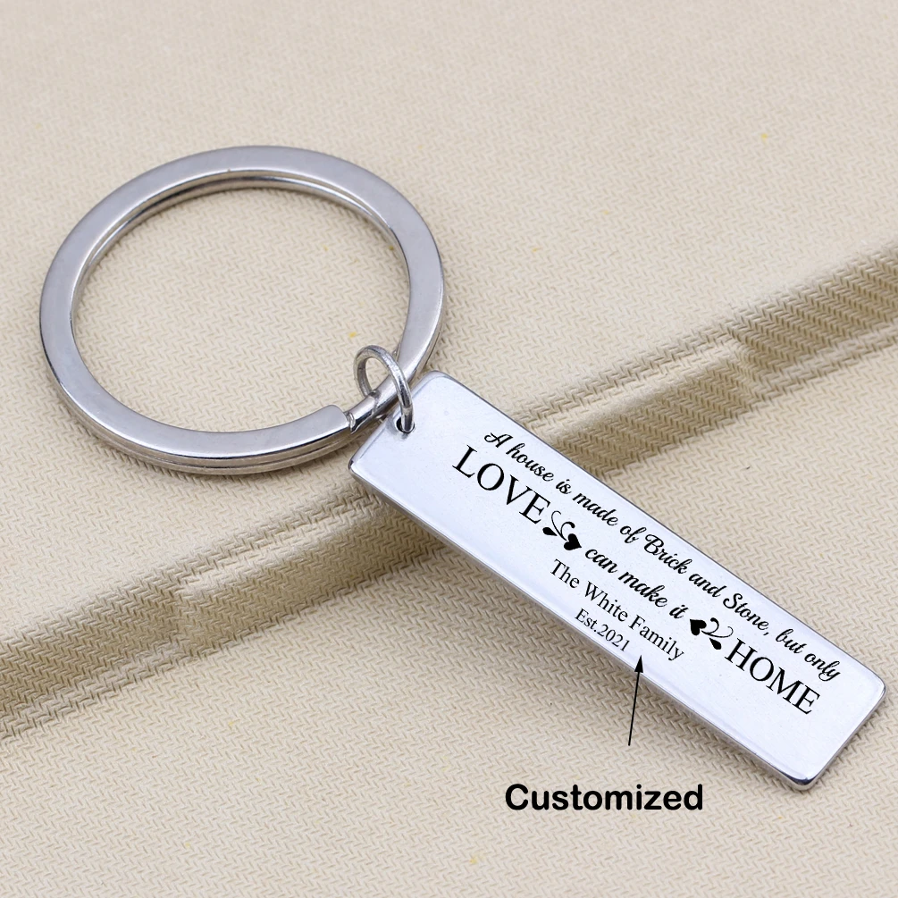 Stainless Steel DIY Keychains Personalized Engraved Custom Keyrings Jewelry Gift 