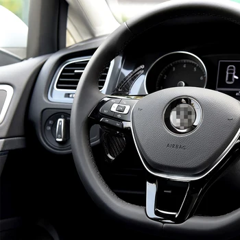 

2 in 1 Car Styling Steering Wheel Shift Paddle Decorative Sticker Carbon Fiber Decorative Decals for Volkswagen VW GOLF 7