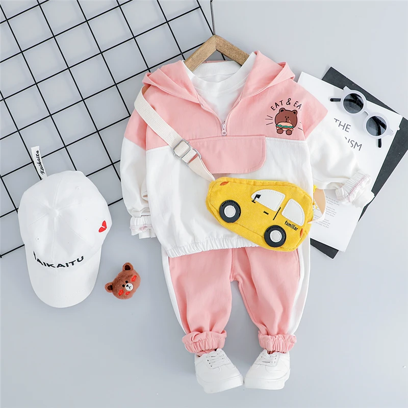 Beste Hylkidhuose 2019 Baby Jongens Meisjes Kleding Sets Peuter Baby Kleding Suits Hooded Beer T shirt Broek Kinderen Kinderen Kostuum