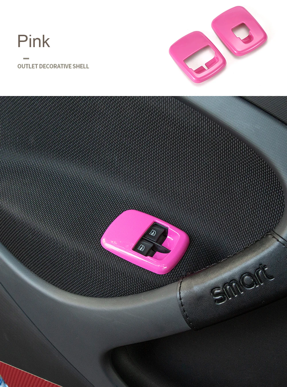 2 шт. автомобильный стеклоподъемник пульт управления с помощью переключателя стикер рамка крышка оболочки для нового Smart 453 fortwo forfour автомобильные аксессуары