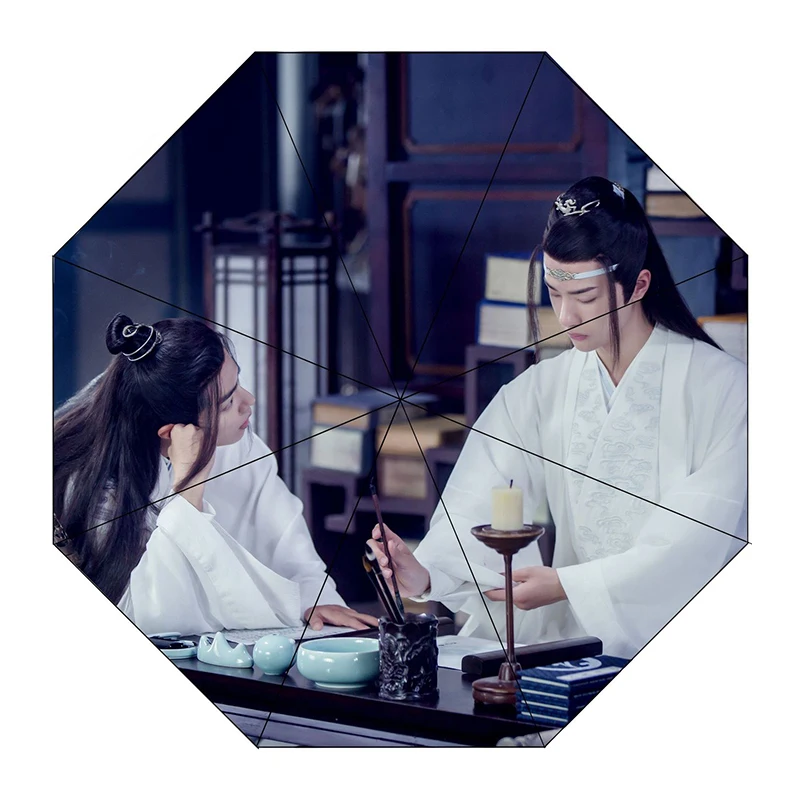 Wei WuXian Lan WangJi Чэнь Цин Лин автоматический зонтик не прирученный Xiao Zhan Wang Yibo анти-УФ Зонт коллекция вентиляторов - Цвет: 02