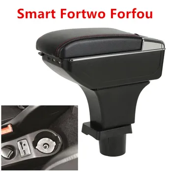 

For Mercedes-Benz Smart Fortwo Forfour Armrest box central Store content box with cup holder ashtray with USB interface