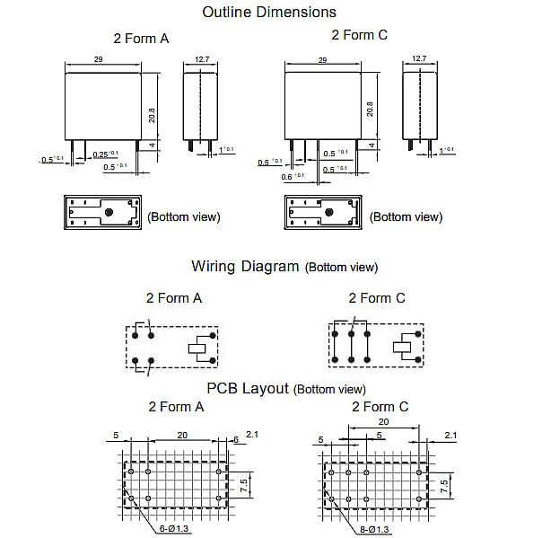 10 шт./лот, DPDT 8 контактов 5A реле питания HK14FD-DC5V-SHG, HK14FD-DC12V-SHG, HK14FD-DC24V-SHG
