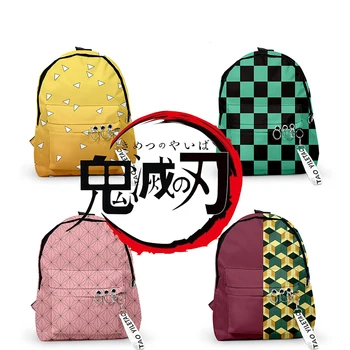 

Demon Slayer: Kimetsu no Yaiba Backpack Canvas Bag Kamado Tanjirou School Bags Girl Mochila Feminina Nezuko Notebook Bag Cosplay