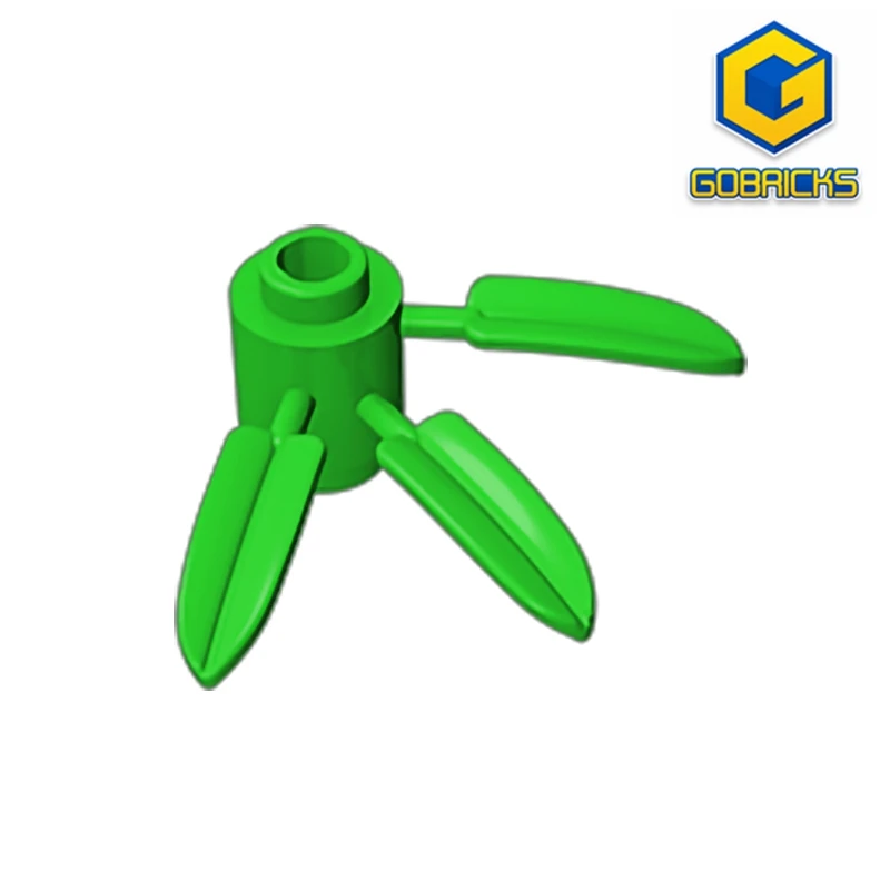 Gobricks GDS-1322 Plant Brick Round 1 x with 3 Bamboo Leaves compatible lego 30176 pieces of children's toys | Игрушки и хобби