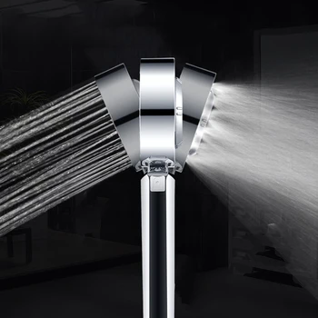 

Double-sided Hand Shower Head Water Saving Round ABS Chrome Booster Bath Shower High Pressure Handheld Shower