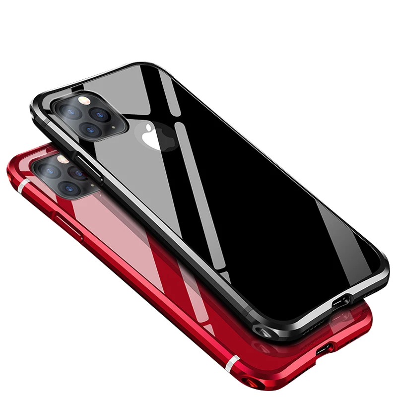 Роскошный металлический корпус для iphone 11 Pro Max задняя крышка из закаленного