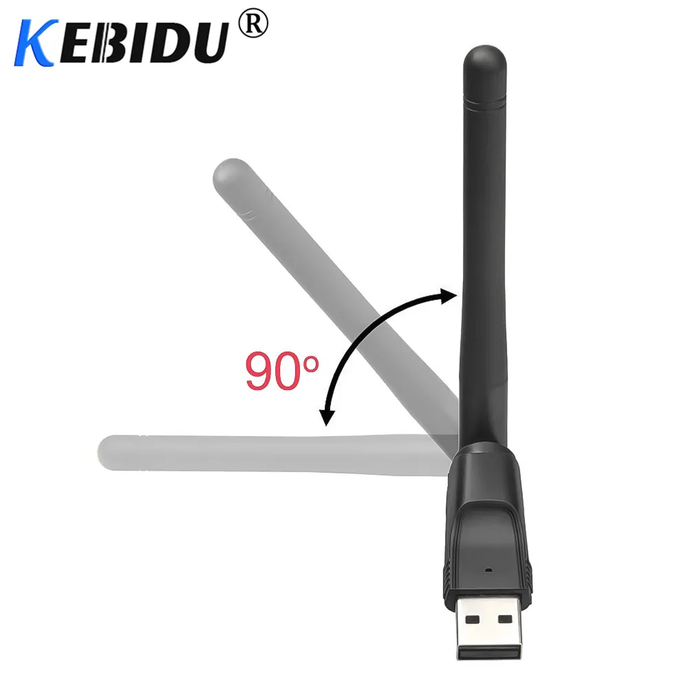 

kebidu 150M USB 2.0 WiFi Wireless Network Card 802.11 b/g/n LAN Antenna Adapter for Laptop PC Win 7 8 10 Mac IOS Android Linux