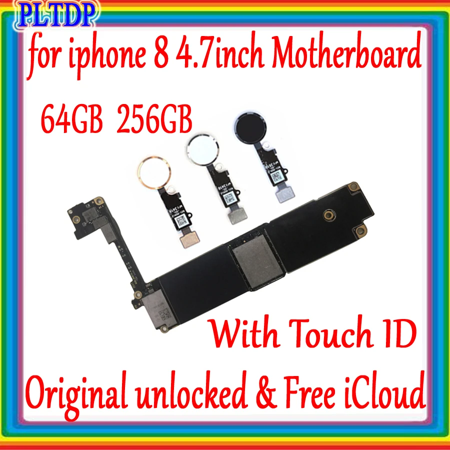 Материнская плата для iphone 8 64 Гб 256 ГБ с/без Touch ID 100% оригинальная разблокированная