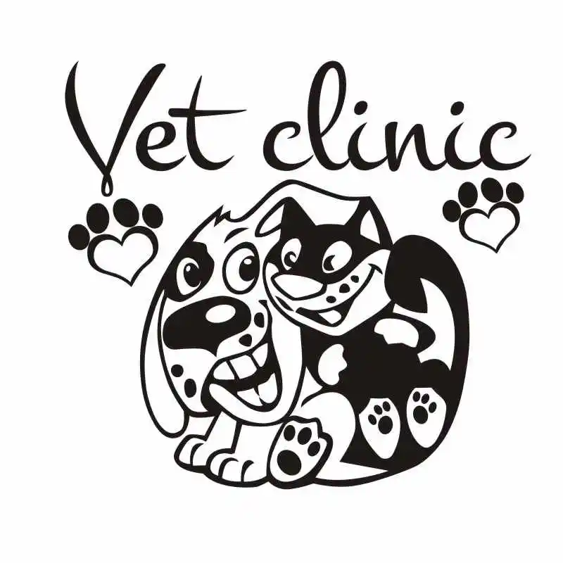 DCTAL Dog Cat Grooming Salon Pet Shop Sticker Decal Posters Vinyl Wall Art Decals Parede Decor Mural Pet Shop Sticker