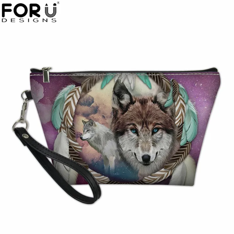 FORUDESIGNS/косметички для макияжа для женщин с принтом волка, косметички женский макияж, сумка для туалетных принадлежностей, многофункциональная сумочка - Цвет: L4322Z8