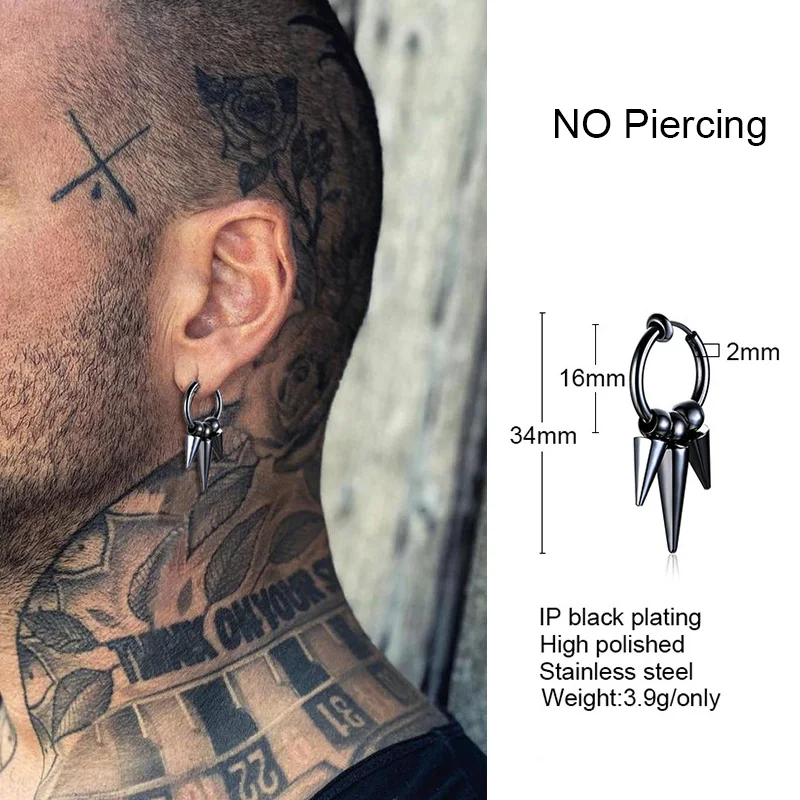 Boucles D'oreilles Cerceau Argent, Style Streetwear Unisexe Homme Ou Femme