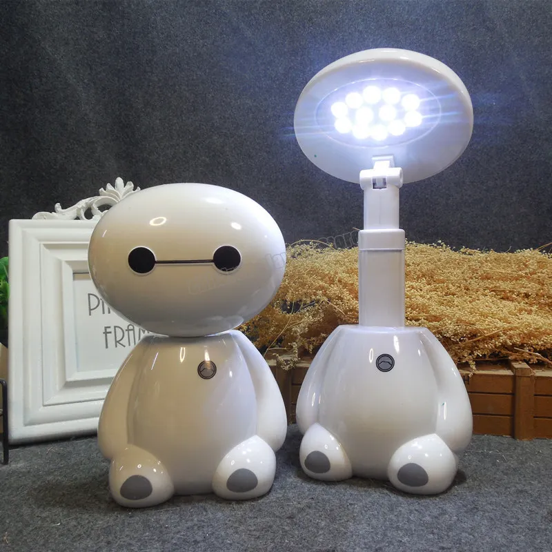 Disney Baymax charging desk lamp energy-saving LED eye protection learning light cartoon Portable folding table |