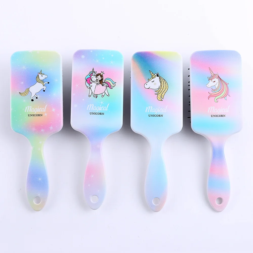 1PCS-Children-Cartoon-Unicorn-Animal-Anti-static-Hair-Brush-Massage-Comb-Shower-Wet-Detangle-Hair-Brush