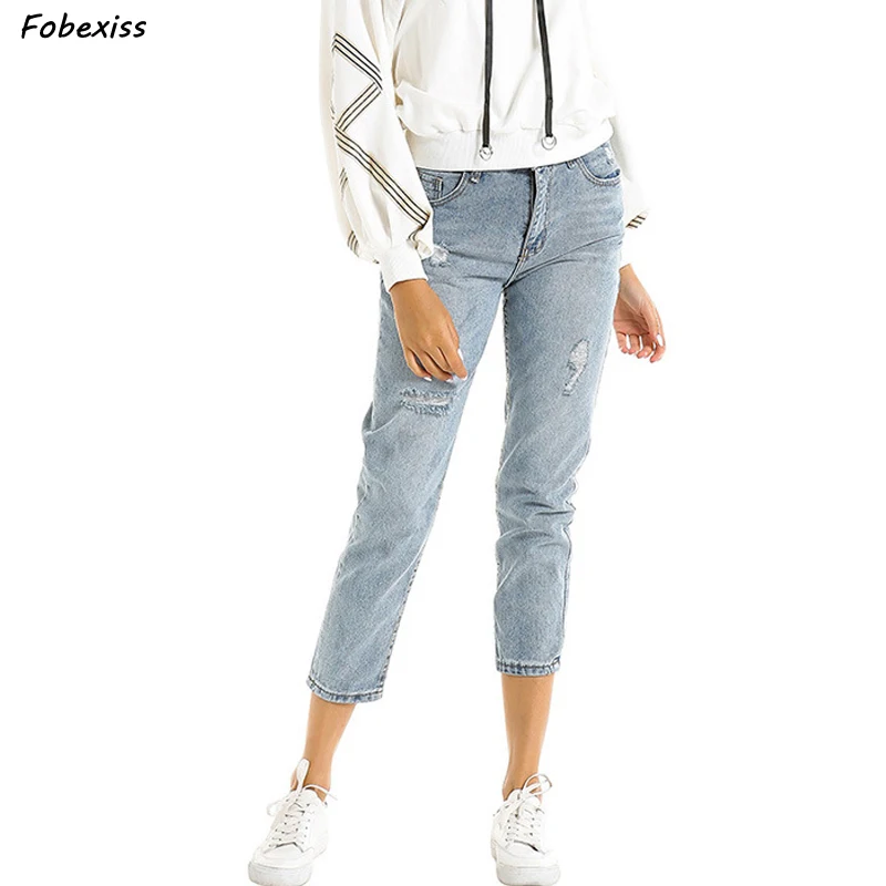 Джинсы с высокой талией женские летние рваные джинсы для женщин винтажные Синие Джинсы бойфренда для женщин готические шаровары уличная джинсы бойфрендыширокие джинсыджинсы высокая талияджинсы для женщин